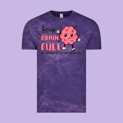 Sorry Brain Full Vintage Tee Designed By Maliassmallbusiness