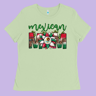 Mexican Flag Sunflower Mom Leopard Ladies Tee Designed By Jahusdesignshop