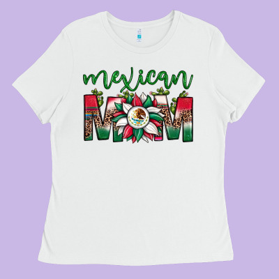 Mexican Flag Sunflower Mom Leopard Ladies Tee Designed By Jahusdesignshop