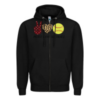 Black Peace Love Softball Zipper Hoodie - Bettercallsaul