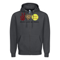 Smoke Peace Love Softball Zipper Hoodie - Bettercallsaul