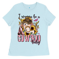 Baby Blue i wanna be a cowboo baby halloween Ladies Tee - AdoDesignShop