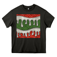 Asphalt christmas plaid and white glitter snow seamless pattern Heavy Core Tee - BundleAndBundleShop