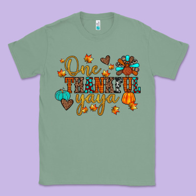 One Thankful Yaya Classic Tee Designed By Jahusdesignshop