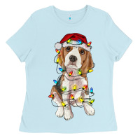 Baby Blue christmas beagle Ladies Tee - RanaPortraitStore