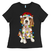 Black christmas beagle Ladies Tee - RanaPortraitStore