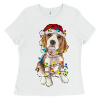 White christmas beagle Ladies Tee - RanaPortraitStore