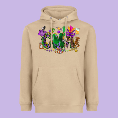 Cma Mardi Gras Cowgirl Heavyweight Hoodie Designed By Cowgirlartshop