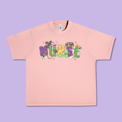Nurse Mardi Gras Urban Heavy Tee Designed By Maliassmallbusiness