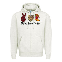 Oatmeal Heather Peace Love Rodeo Zipper Hoodie - Bettercallsaul
