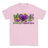 Bubblegum Pink peace love mardi gras Classic Tee - MaliasSmallBusiness