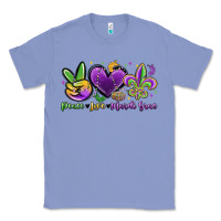 Colony Blue peace love mardi gras Classic Tee - MaliasSmallBusiness