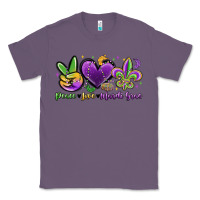 Lavender peace love mardi gras Classic Tee - MaliasSmallBusiness
