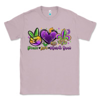 Lilac peace love mardi gras Classic Tee - MaliasSmallBusiness