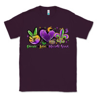 Plum peace love mardi gras Classic Tee - MaliasSmallBusiness