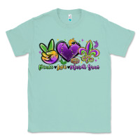 Seafoam peace love mardi gras Classic Tee - MaliasSmallBusiness