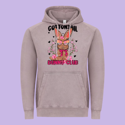 Cottontail Bunny Club Vintage Hoodie Designed By Maliassmallbusiness