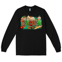 Black teacher fall Long Sleeve Tee - MaliasSmallBusiness