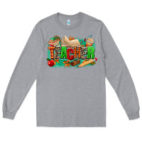 Heather Grey teacher fall Long Sleeve Tee - MaliasSmallBusiness