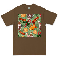 Cacao christmas hot chocolate and cookies seamless pattern Premium Tee - BundleAndBundleShop