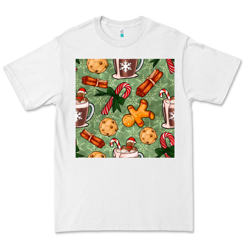 Christmas Hot Chocolate And Cookies Seamless Pattern Premium Tee by BundleAndBundleShop | Teevron