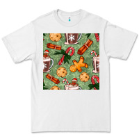 White christmas hot chocolate and cookies seamless pattern Premium Tee - BundleAndBundleShop