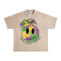 French Oak smiley face mardi gras Urban Heavy Tee - MaliasSmallBusiness