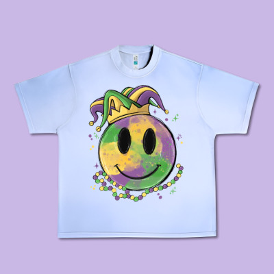 Smiley Face Mardi Gras Urban Heavy Tee Designed By Maliassmallbusiness