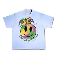 Grape Ice smiley face mardi gras Urban Heavy Tee - MaliasSmallBusiness