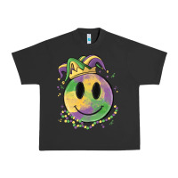 Pigment Black smiley face mardi gras Urban Heavy Tee - MaliasSmallBusiness
