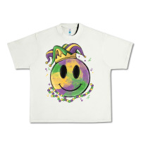 Pistachio smiley face mardi gras Urban Heavy Tee - MaliasSmallBusiness