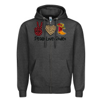 Charcoal Heather Peace Love Rodeo Zipper Hoodie - Bettercallsaul