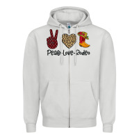 Dove Grey Peace Love Rodeo Zipper Hoodie - Bettercallsaul
