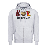 Heather Grey Peace Love Rodeo Zipper Hoodie - Bettercallsaul