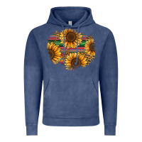 Vintage Denim sunflower leopard serape patch Vintage Hoodie - Jasminsmagicworld