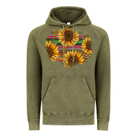 Vintage Olive sunflower leopard serape patch Vintage Hoodie - Jasminsmagicworld