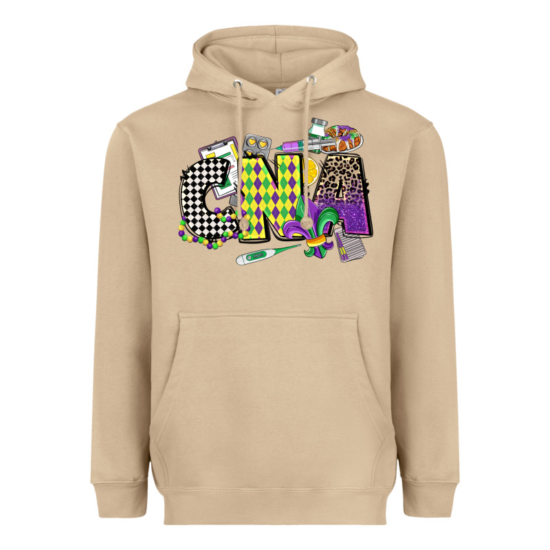 Cna Mardi Gras Certified Nursing Assistant Heavyweight Hoodie by CowGirlArtShop | Teevron