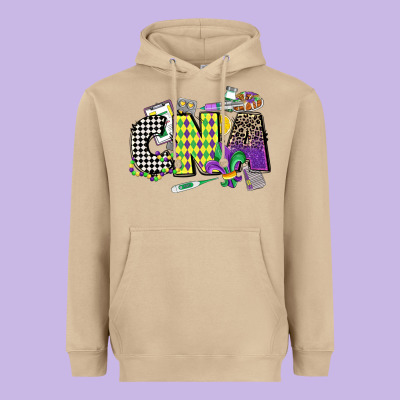 Cna Mardi Gras Certified Nursing Assistant Heavyweight Hoodie Designed By Cowgirlartshop