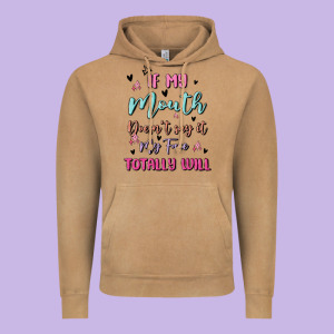 If My Mouth Doesn't Say It My Face Totally Will Vintage Hoodie Designed By Maliassmallbusiness