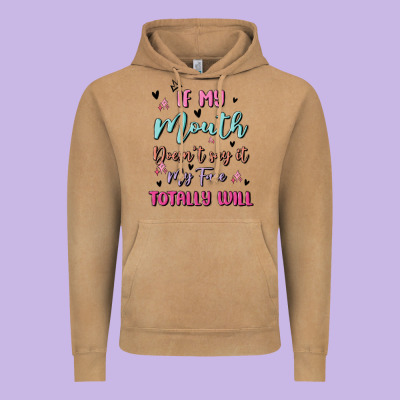 If My Mouth Doesn't Say It My Face Totally Will Vintage Hoodie Designed By Maliassmallbusiness