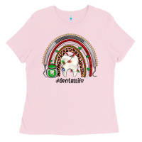 Bubblegum Pink Christmas dental life rainbow Ladies Tee - JahusDesignShop