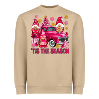 Mushroom Tis' the season pink Christmas gnomes truck Heavyweight Sweatshirt - NancyCooperArtShop