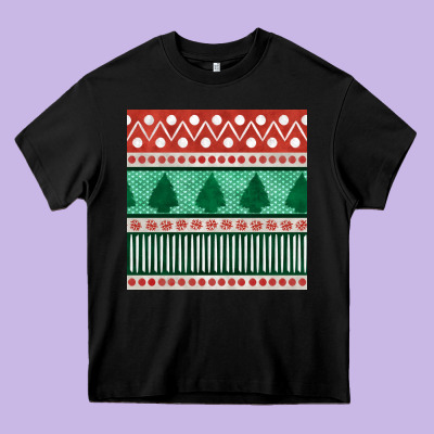 Christmas Trees Hand Drawn Seamless Pattern Heavy Core Tee Designed By Bundleandbundleshop