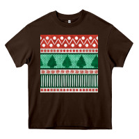 Chocolate Brown christmas trees hand drawn seamless pattern Heavy Core Tee - BundleAndBundleShop