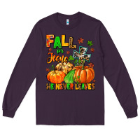 Plum fall for jesus he never leaves Long Sleeve Tee - MaliasSmallBusiness