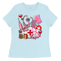 Baby Blue nurse  valentines day love Ladies Tee - AdoDesignShop