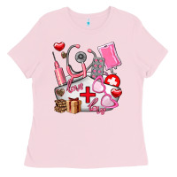 Bubblegum Pink nurse  valentines day love Ladies Tee - AdoDesignShop