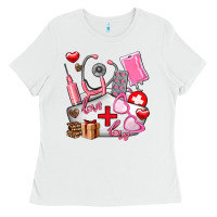 White nurse  valentines day love Ladies Tee - AdoDesignShop