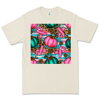 Bone breast cancer awareness with pumpkins seamless pattern Premium Tee - BundleAndBundleShop