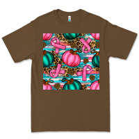 Cacao breast cancer awareness with pumpkins seamless pattern Premium Tee - BundleAndBundleShop